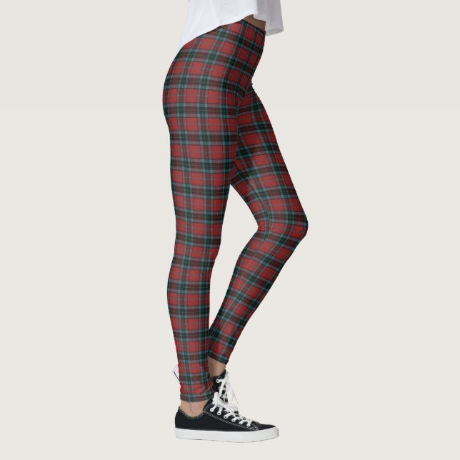 Thompson Red Modern Original Scottish Tartan Leggings (Rechts)
