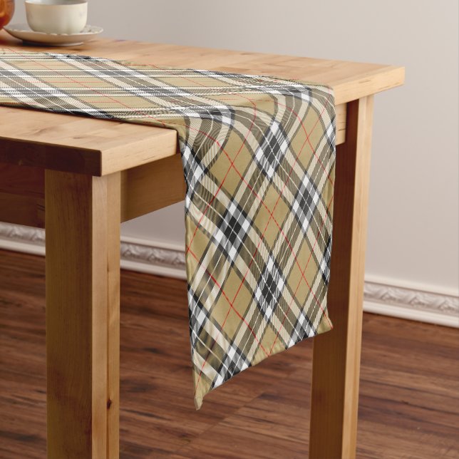 Thomson Camel Tartan Kariertes Muster Familienmode Kurzer Tischläufer (Beispiel)