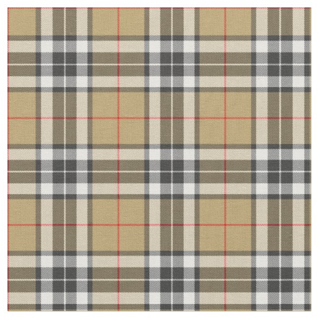 Thomson Camel Tartan Kariertes Muster Familienmode Stoff (Nahaufnahme)