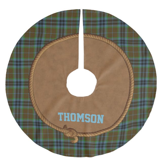 Thomson Kariert Western Themed Christmas Tree Skir Polyester Weihnachtsbaumdecke (Vorderseite)