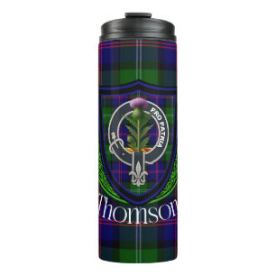 Thomson Schottischer Clan Tartan & Wappen Thermosbecher