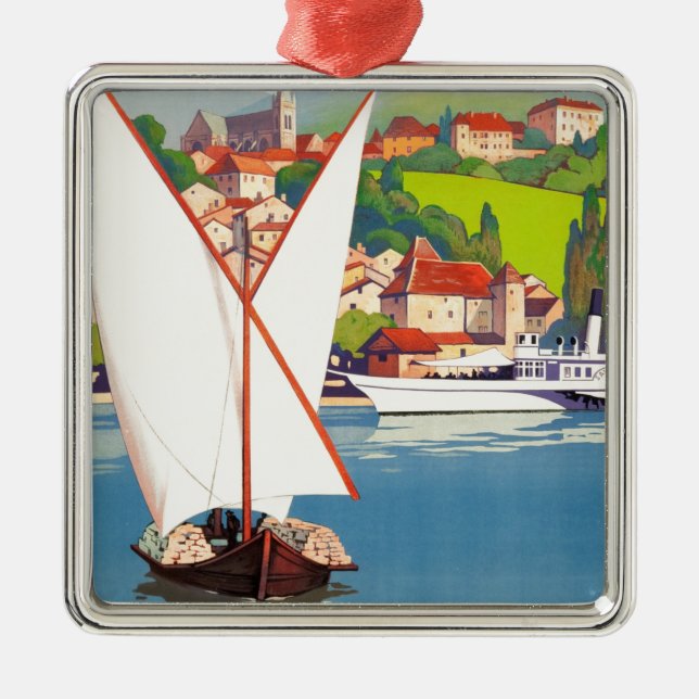 Thonon Les Bains Französisch Reisen Europa Ornament Aus Metall (Vorne)