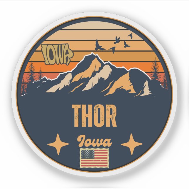 Thor, Iowa Aufkleber (Vorderseite)