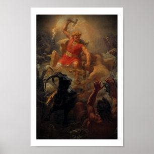 Thor kämpft die Riesen Poster