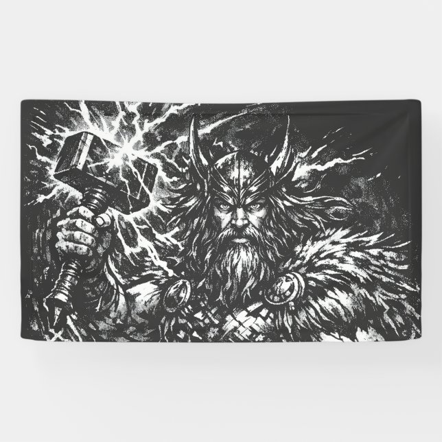 Thor — Sturmgepeitschter Gott des Donners Banner (Horizontal)