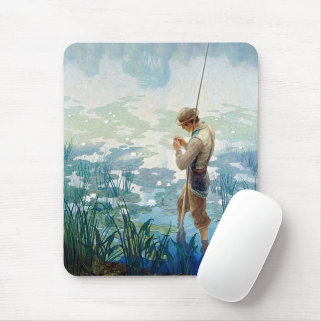 Thoreau Fischerei am Walden Pond durch N. C. Wyeth Mousepad (Mit Mouse)