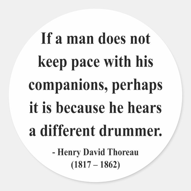 Thoreau Quote 4a Runder Aufkleber (Vorderseite)