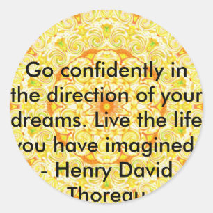 Thoreau Quotre Runder Aufkleber