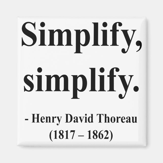 Thoreau Zitat 1a Magnet (Vorne)