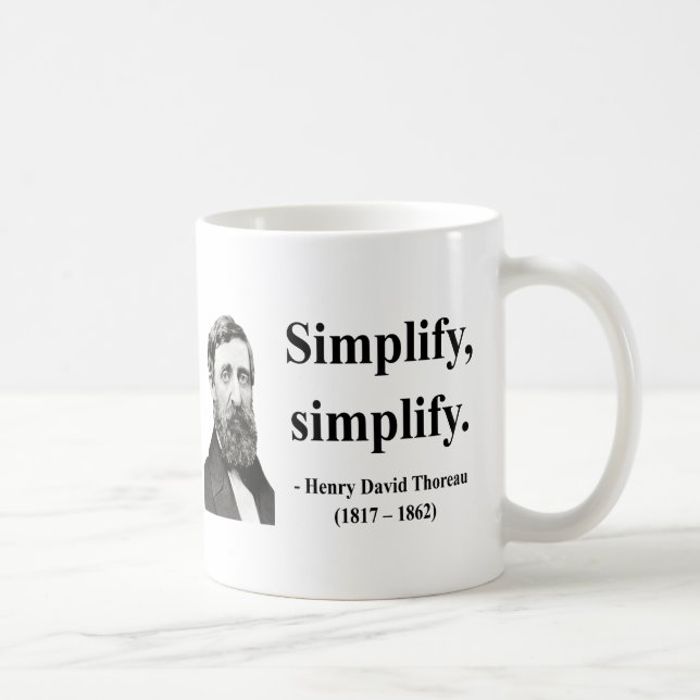 Thoreau Zitat 1b Kaffeetasse (Rechts)