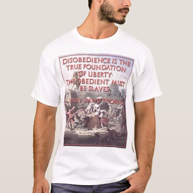 Thoreau Zitat auf ziviler Missachtung T-Shirt (Vorderseite)