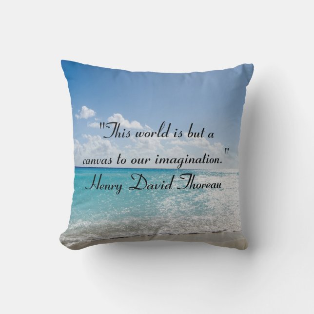 Thoreau-Zitate auf Beach-Theken-Kissen Kissen (Vorderseite)