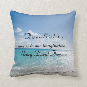 Thoreau-Zitate auf Beach-Theken-Kissen Kissen