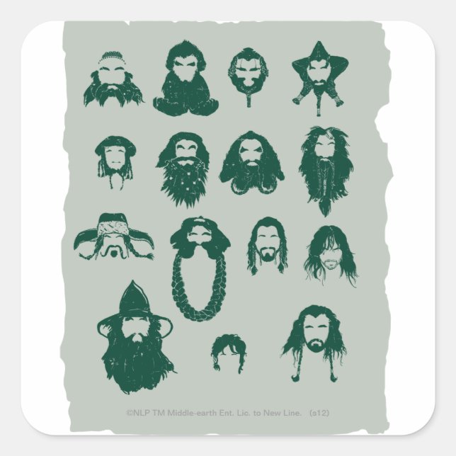 THORIN OAKENSHIELD™ und Company Hair Quadratischer Aufkleber (Vorderseite)