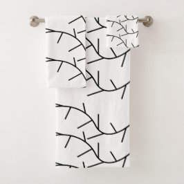 Thorn Black and White Thorn Badhandtuch Set
