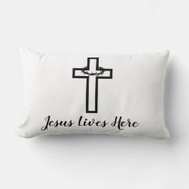Thorn Cross Jesus lebt hier Wirbel Lendenkissen