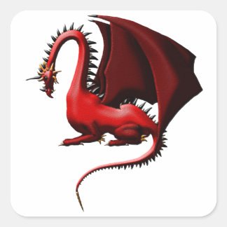 Thorn, der rote Drache Quadratischer Aufkleber