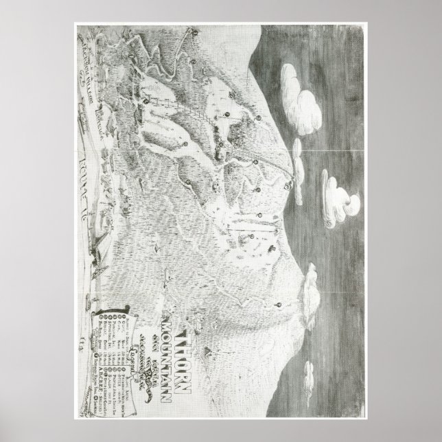 Thorn Mountain 1949 Trail Map Poster (Vorne)