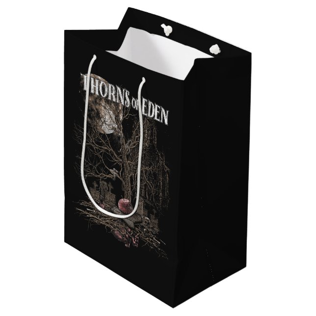 Thorns of Eden - Gothic Streetwear Design Mittlere Geschenktüte (Vorderseite Schrägansicht)