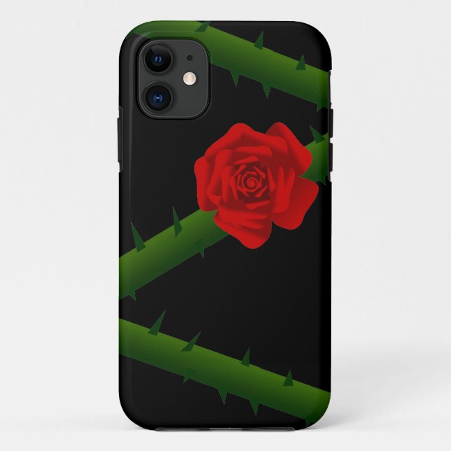 Thorny Rote Rose Case-Mate iPhone Hülle (Rückseite)