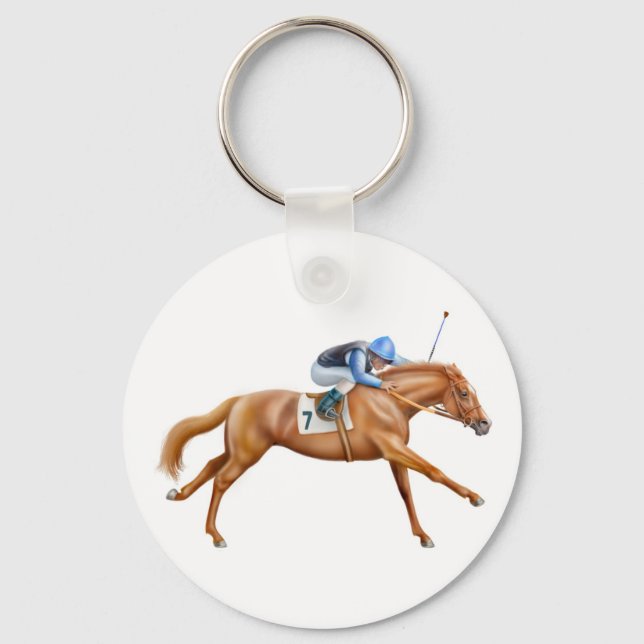 Thoroughbred Racehorse Schlüsselanhänger (Vorderseite)