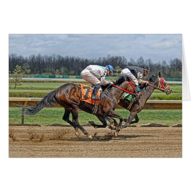 Thoroughbreds-nahe Rennen-Karte (Vorderseite (Horizontal))