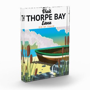 Thorpe Bay Essex-Seebad-Reiseplakat. Fotoblock