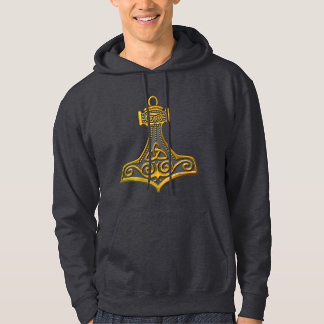 Thor's Hammer-gold Hoodie (Vorderseite)