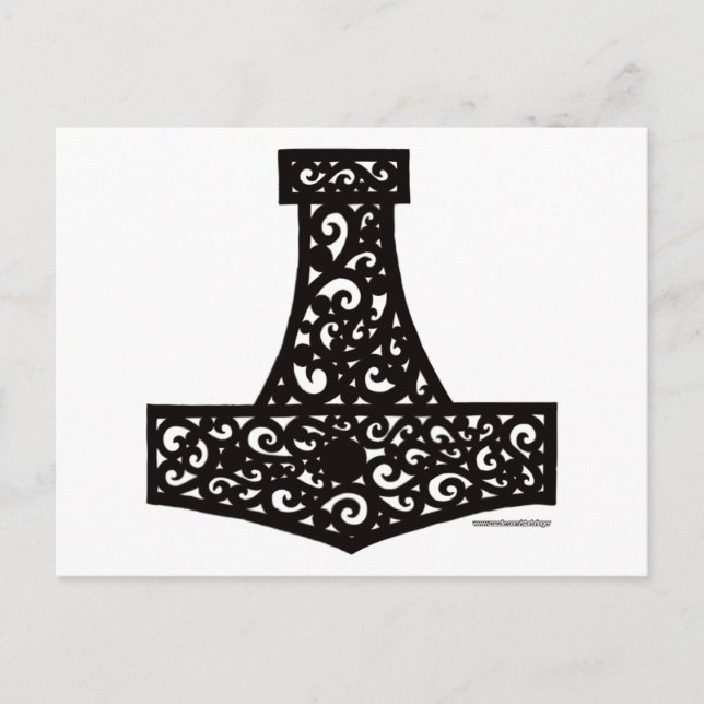 Thors Hammer in Black Postkarte (Vorderseite)