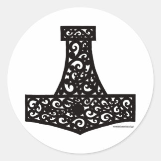 Thors Hammer in Black Runder Aufkleber