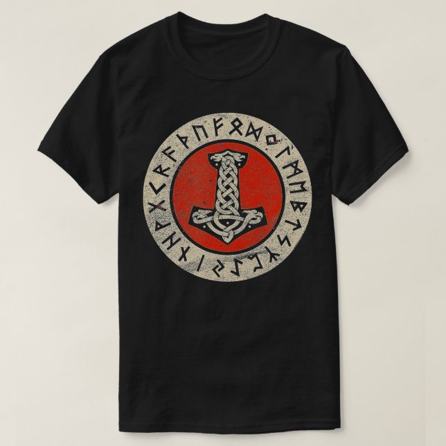 Thors Hammer Mjolnir Wotan Norse Mythology Odin Vi T-Shirt (Design vorne)