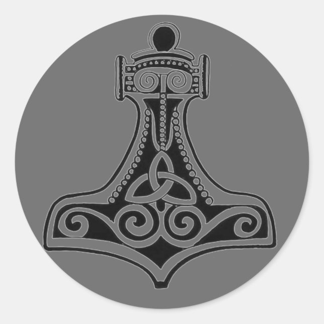 Thors Hammer Runder Aufkleber (Vorderseite)