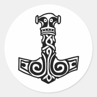 Thor's Hammer Runder Aufkleber