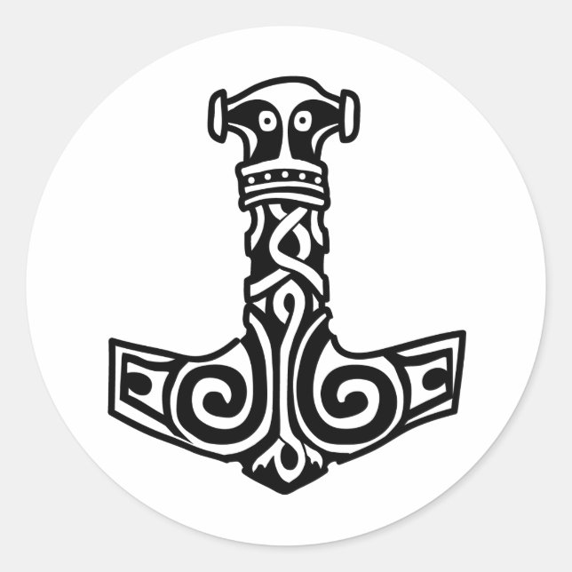 Thor's Hammer Runder Aufkleber (Vorderseite)