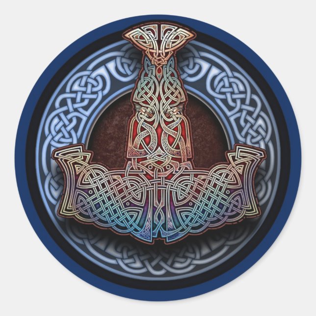 Thor's Hammerkleber Runder Aufkleber (Vorderseite)