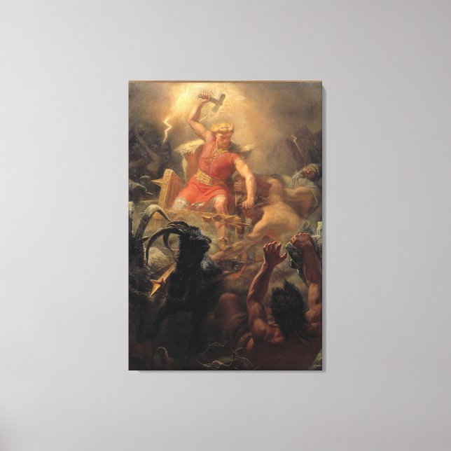 Thors Kampf mit den Riesen Leinwanddruck (Vorderseite)