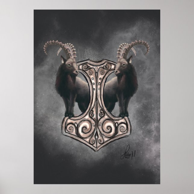 Thor's Might: Mjölnir und der Thunderous Companion Poster (Vorne)