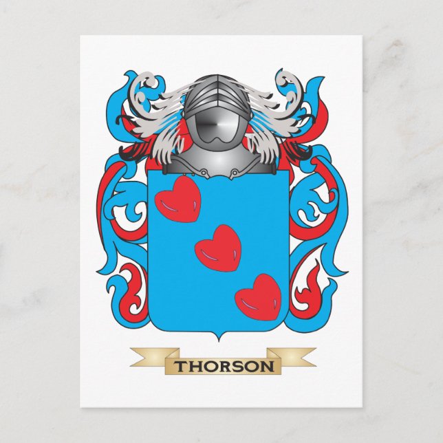 Thorson-Familienwappen (Wappen) Postkarte (Vorderseite)