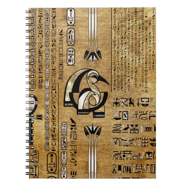 Thoth - Djhuty Egytian God- Gold und Perle Notizblock (Vorderseite)