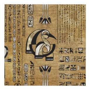 Thoth - Djhuty Egytian Gott- Gold und Perle Künstlicher Leinwanddruck
