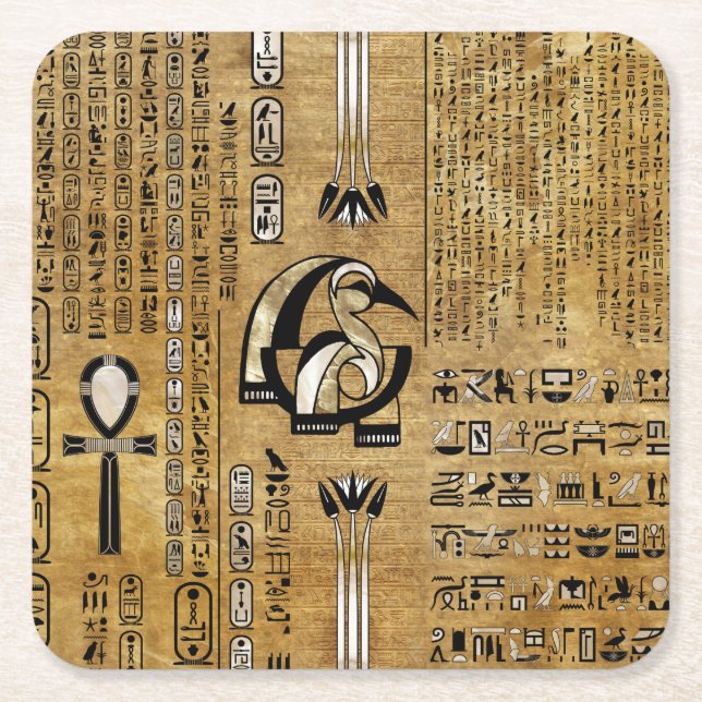 Thoth - Djhuty Egytian Gott- Gold und Perle Rechteckiger Pappuntersetzer (Vorderseite)