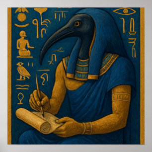 Thoth God Poster - Alte ägyptische Weisheitskunst