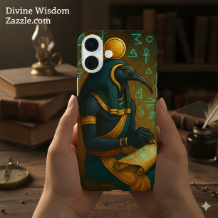Thoth Heilige Schrift Teal Gold aus alter Zeit iPhone 16 Plus Hülle
