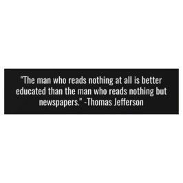 Thought Provoking Thomas Jefferson Autoaufkleber