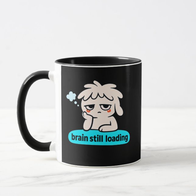 Thoughts Warming Up – Cute Slow Brain Coffee Tasse (Links)