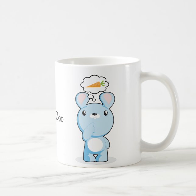 Thoughtul u. hungrige Häschen-Tasse Kaffeetasse (Rechts)