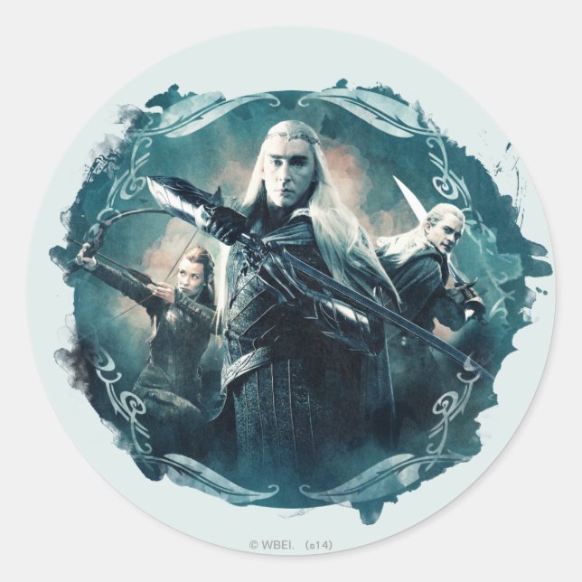 Thranduil, TAURIEL™, & LEGOLAS GREENLEAF™ Graphic Runder Aufkleber (Vorderseite)