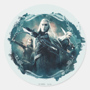 Thranduil, TAURIEL™ u. LEGOLAS GREENLEAF™ Grafik Runder Aufkleber