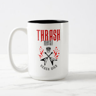 Thrash Metal stirbt nie Zweifarbige Tasse