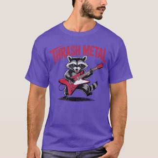 Thrash Metal Waschbär spielt Gitarre lustiger Rock T-Shirt